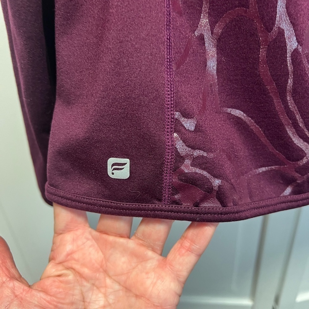 Fabletics JoJo Burgundy Floral Zip Jacket Size Small View 6